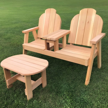 Cedar Companion Bench with Table
