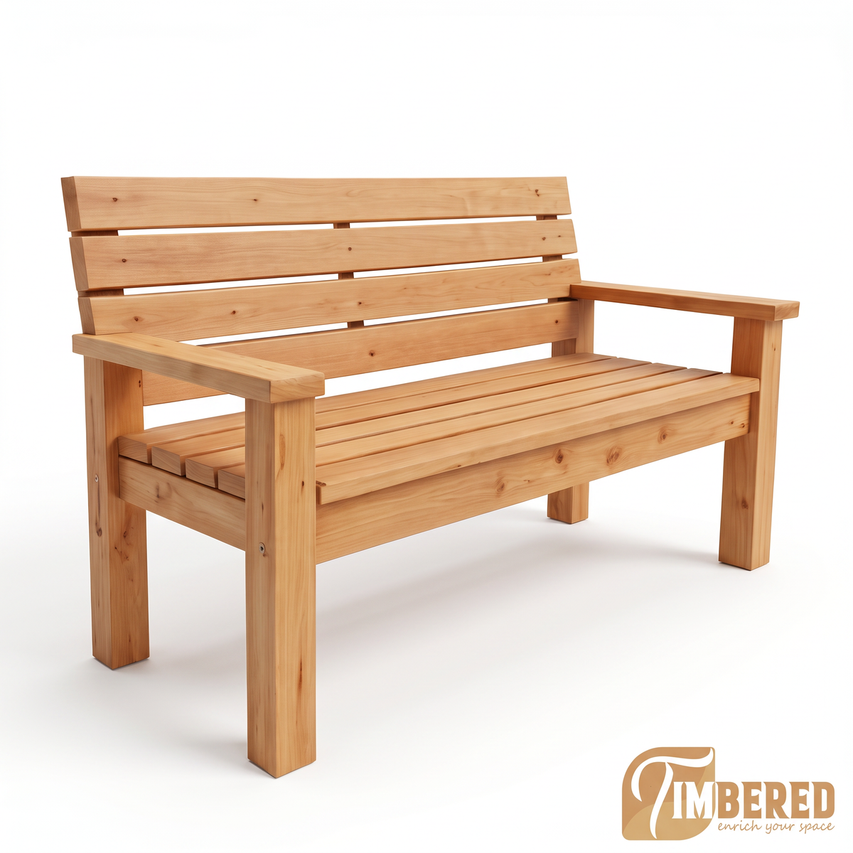 Classic Garden Bench - white background