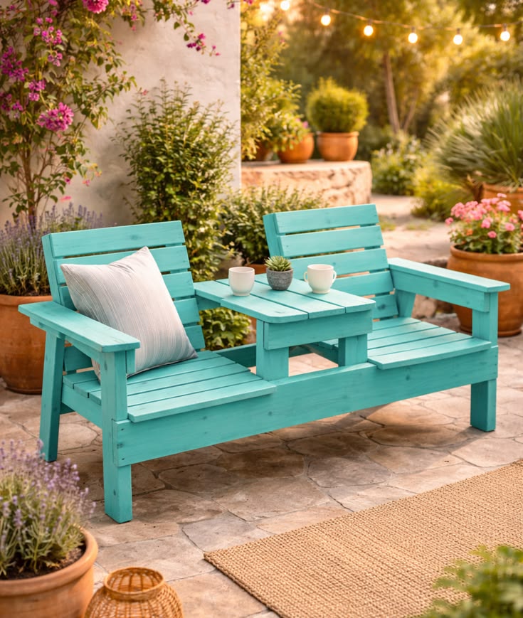 Turquoise Companion Bench