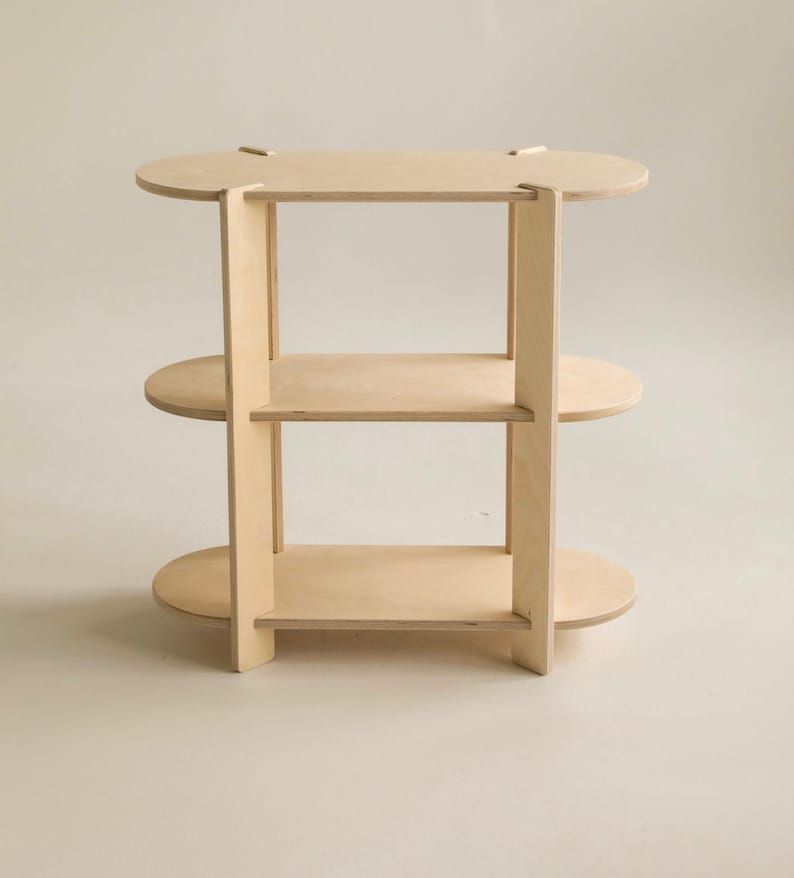 Flat-Pack Oval Shelf Table