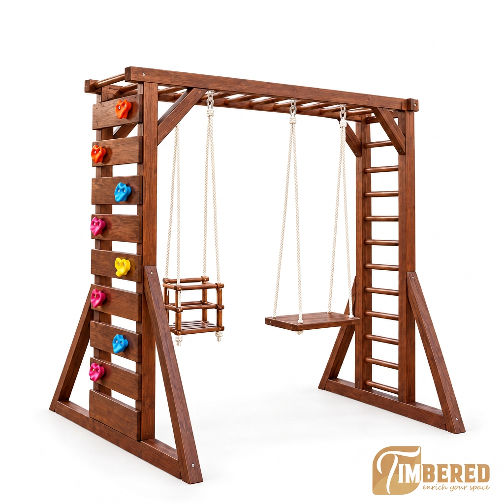 Twin Swing Play Frame on white background