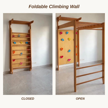 Foldable Climbing Wall - closed and open