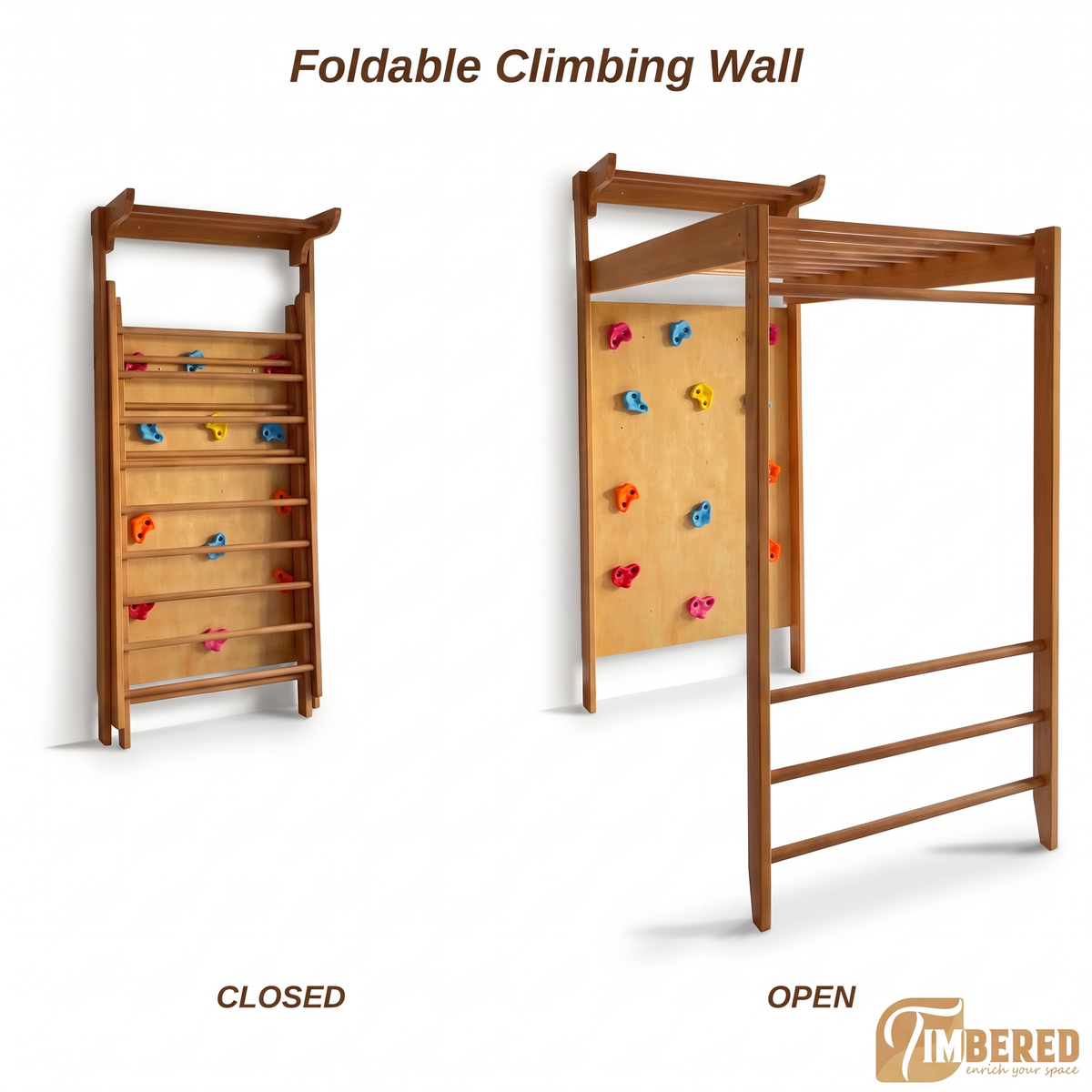 Foldable Climbing Wall - white background