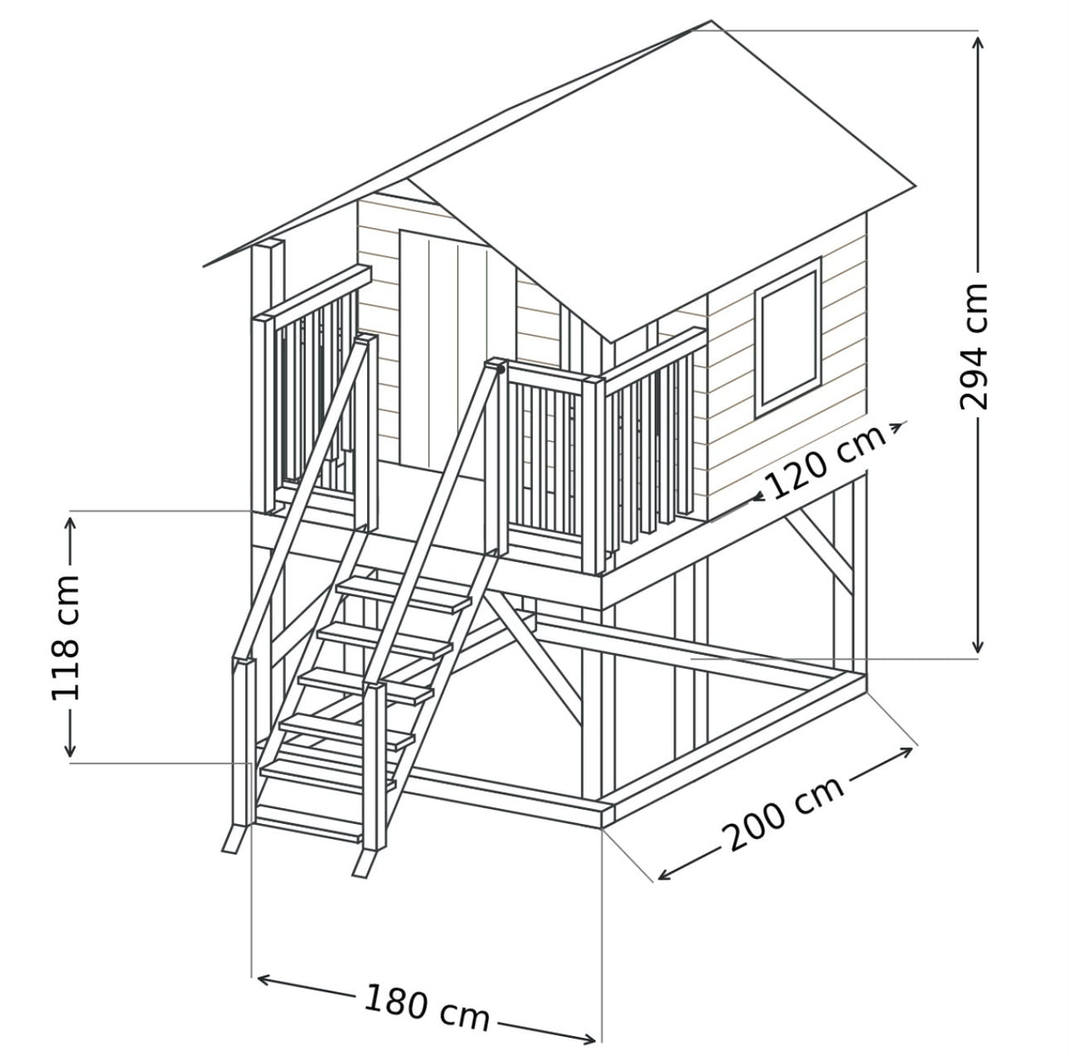 Garden Lookout Playhouse - dimensions