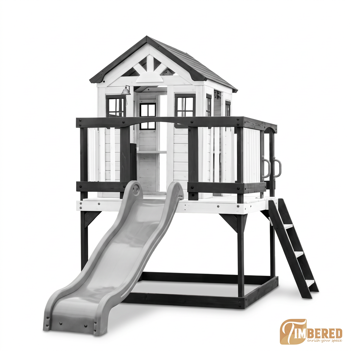Monochrome Lookout Playhouse - white background