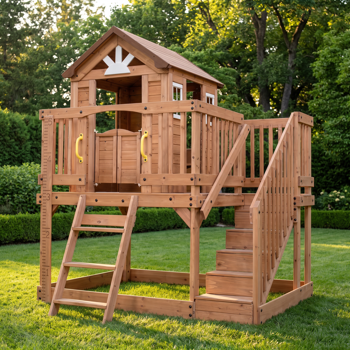 Twin-Access Treehouse Playhouse