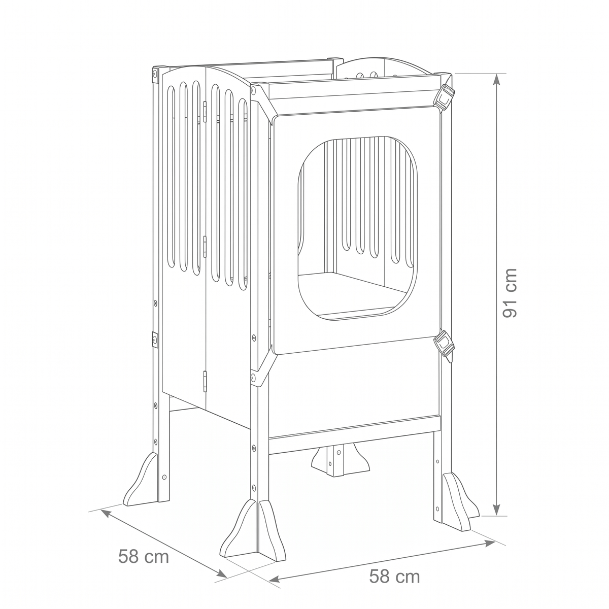 Little Helper Learning Tower – dimensions sketch