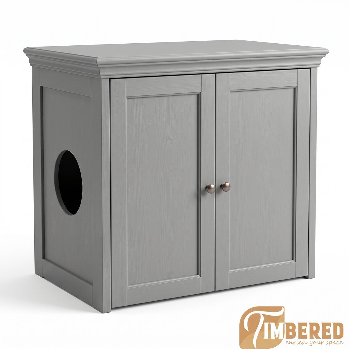 Hidden Litter Box Cabinet – white background