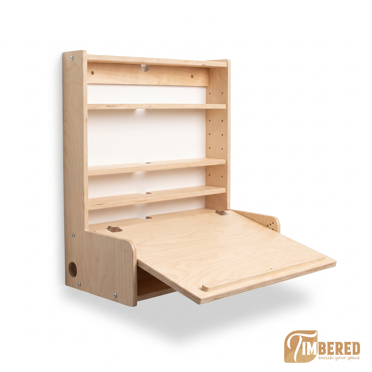 Fold-Down Wall Desk – white background
