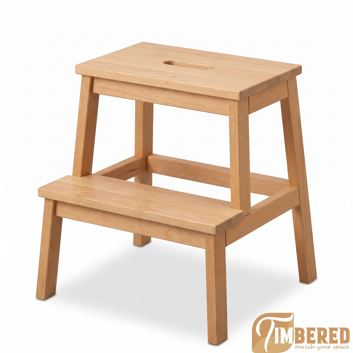 Beech Step Stool - white background