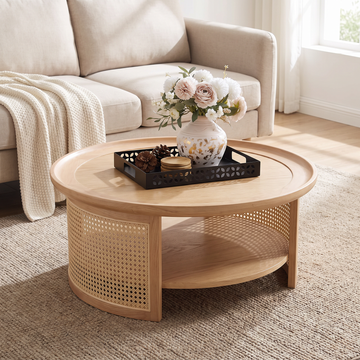 Round Rattan Coffee Table