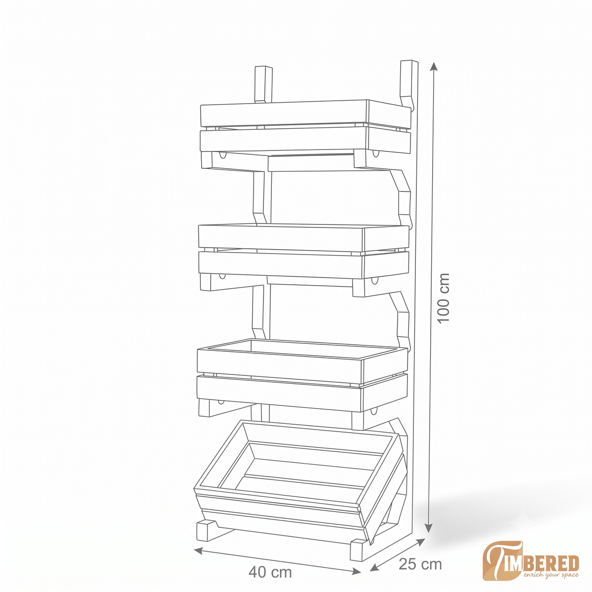 Pantry Crate Rack - dimensions