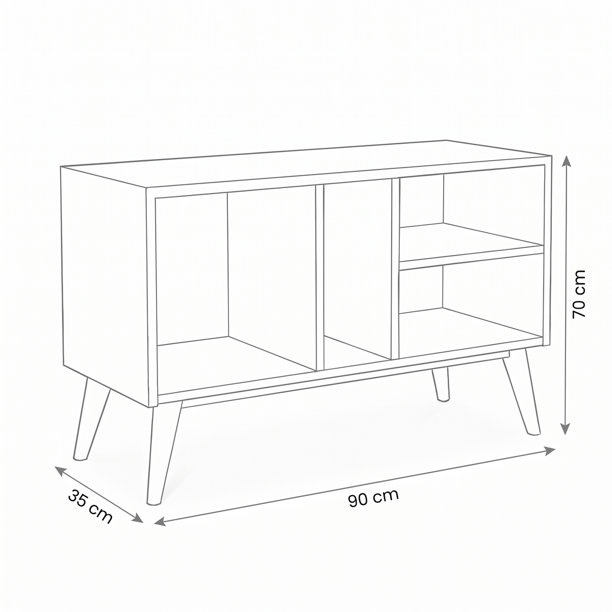 Mid-Century Record Cabinet - dimensions