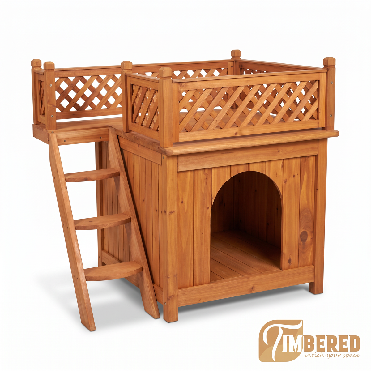 Balcony View Pet House - white background