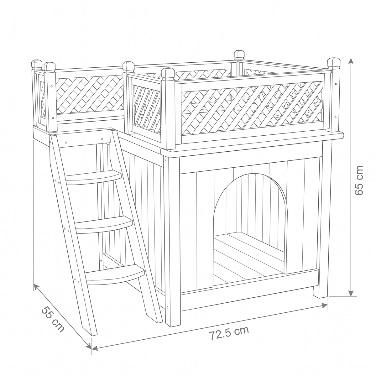 Balcony View Pet House - dimensions