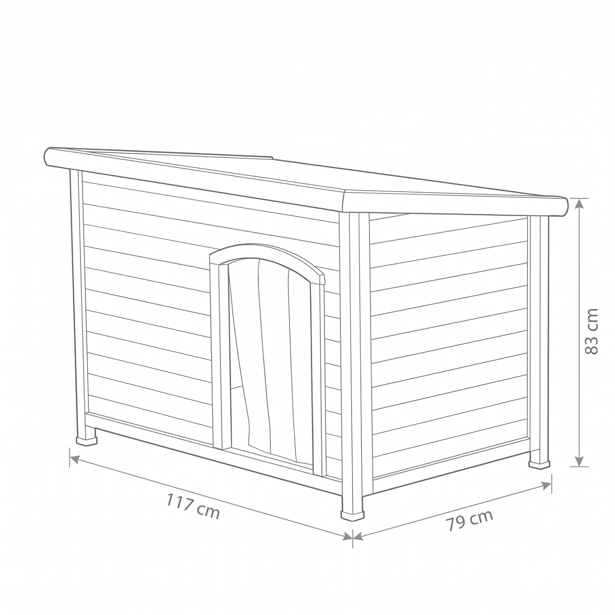 Classic Garden Dog House - dimensions