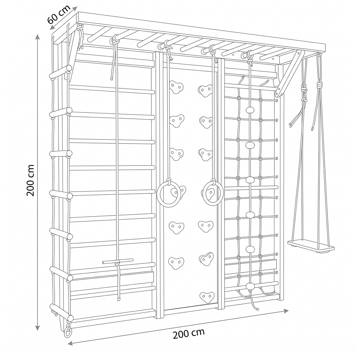 Beech Climb & Play Gym - dimensions